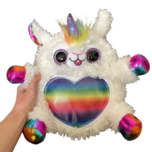 Llama Unicorn Plush Rainbocorns Rainbow Heart White Stuffed Pride Month Toy - Picture 14 of 14